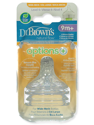Dr. Brown's 2-Pack Natural Flow Wide-Neck Nipple - CookiesKids.com