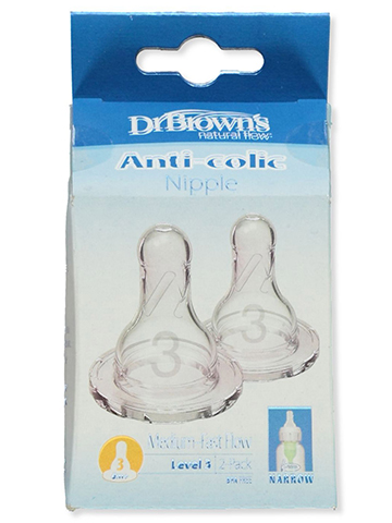 Dr. Brown's Baby 2-Pack Anti-Colic Nipples Level 1 - CookiesKids.com
