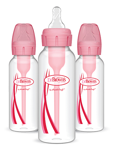 Dr. Brown's Baby Girls' 3-Pack Anti-Colic Baby Bottles 8 oz. - CookiesKids.com