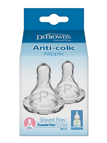 Dr. Brown's 2-Pack Slowest Flow Preemie Nipples - CookiesKids.com