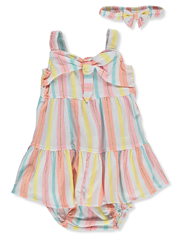 Delia's Girl Baby Girls' 3-Piece Stripe Dress Set Outfit - CookiesKids.com