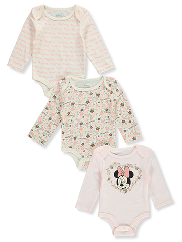 Disney Minnie Mouse Baby Girls' 3-Pack Bodysuits - CookiesKids.com