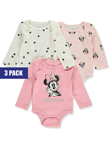 Disney Minnie Mouse Baby Girls' 3-Pack Bodysuits - CookiesKids.com