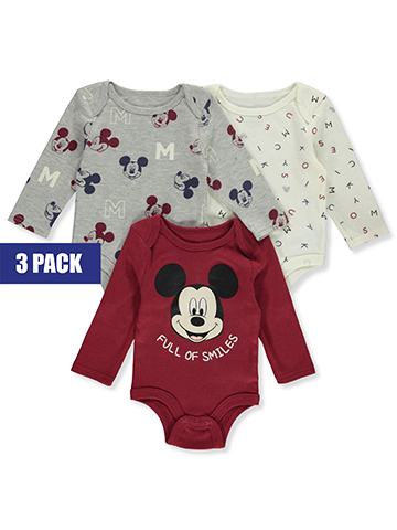 Disney Mickey Mouse Baby Boys' 3-Pack Bodysuits - CookiesKids.com