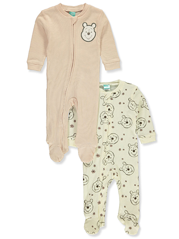 Disney Winnie The Pooh Baby Girls' 2-Pack Coveralls - CookiesKids.com