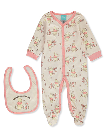 Disney Winnie The Pooh Baby Girls' 2-Piece Coveralls Bib Set - CookiesKids.com
