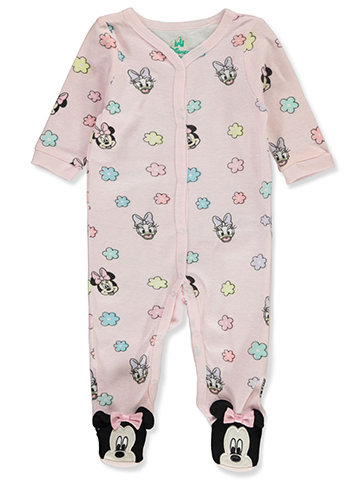 Disney Minnie Mouse Baby Girls' Smile Footed Coveralls - CookiesKids.com