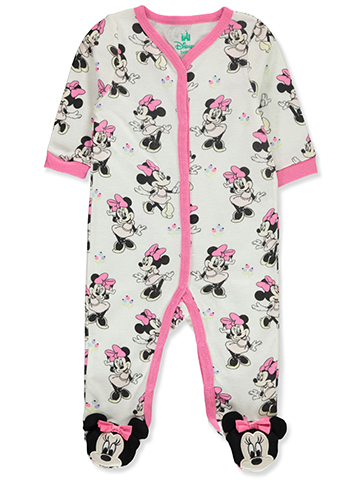 Disney Minnie Mouse Baby Girls' Blush Footed Coveralls - CookiesKids.com