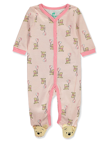 Disney Winnie The Pooh Baby Girls' Footed Coveralls - CookiesKids.com