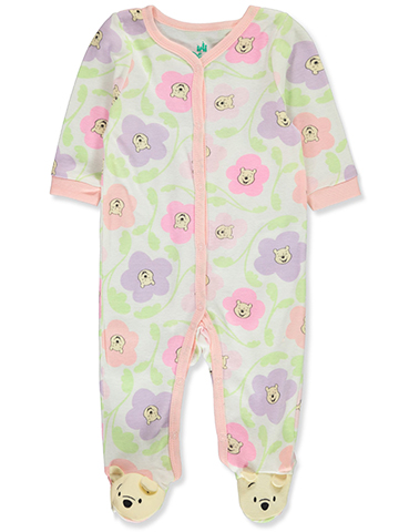 Disney Winnie The Pooh Baby Girls' Footed Coveralls - CookiesKids.com