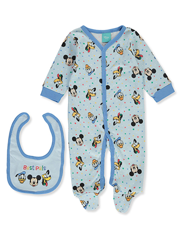 Disney Mickey Mouse Baby Boys' 2-Piece Friends Coveralls Bib Set - CookiesKids.com