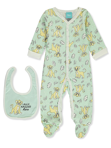 Disney The Lion King 2-Piece Baby Boys' Footed Coveralls Bib Set - CookiesKids.com