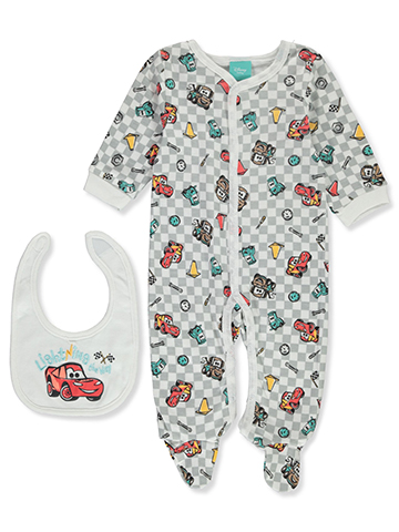 Disney Cars Baby Boys' 2-Piece Footed Coveralls Bib Set - CookiesKids.com