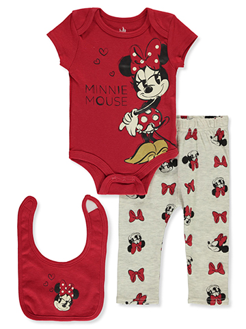 Disney Minnie Mouse Baby Girls' 3-Piece Blush Layette Set outfit - CookiesKids.com