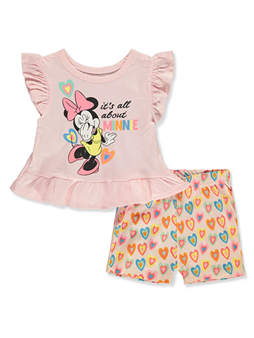 Disney Minnie Mouse Baby Girls' 2-Piece Pastel Shorts Set Outfit - CookiesKids.com