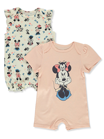 Disney Minnie Mouse Baby Girls' 2-Pack Rompers - CookiesKids.com