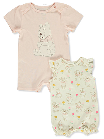 Disney Winnie The Pooh Baby Girls' 2-Pack Rompers - CookiesKids.com