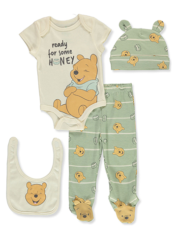 Disney Winnie The Pooh Baby Boys' 4-Piece Honey Layette Set - CookiesKids.com