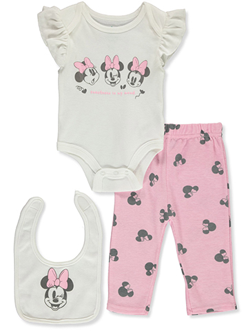 Disney Minnie Mouse Baby Girls' 3-Piece Laugh Leggings Set Outfit - CookiesKids.com