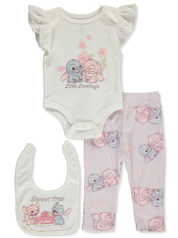 Disney Lilo & Stitch Baby Girls' 3-Piece Hearts Leggings Set Outfit - CookiesKids.com