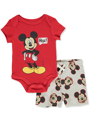 Disney Mickey Mouse Baby Boys' 2-Piece Smile Shorts Set Outfit - CookiesKids.com