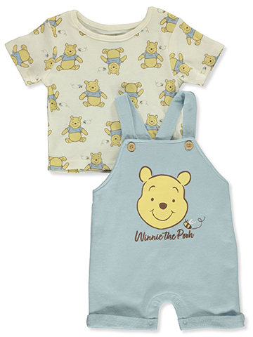 Disney Winnie The Pooh Baby Boys' 2-Piece Shortalls Set Outfit - CookiesKids.com