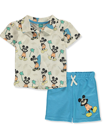 Disney Mickey Mouse Baby Boys' 2-Piece Sunshine Shorts Set Outfit - CookiesKids.com
