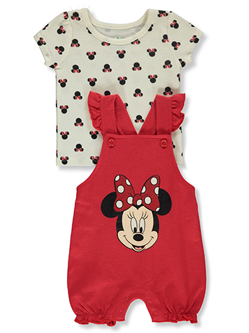 Disney Minnie Mouse Baby Girls' 2-Piece Shortalls Set Outfit - CookiesKids.com