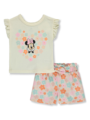Disney Minnie Mouse Baby Girls' 2-Piece Floral Shorts Set Outfit - CookiesKids.com