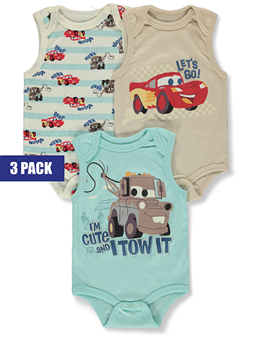 Disney Cars Baby Boys' 3-Pack Bodysuits - CookiesKids.com