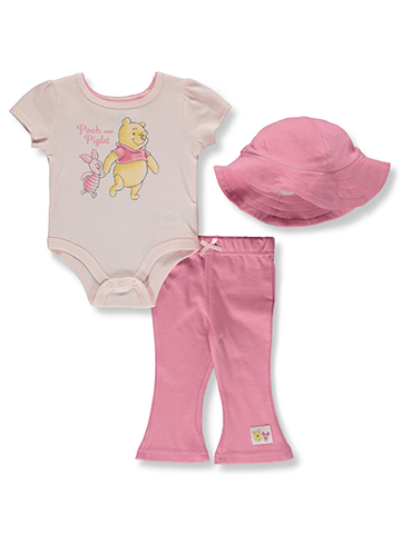 Disney Winnie The Pooh Baby Girls' 3-Piece Hat Set Outfit - CookiesKids.com