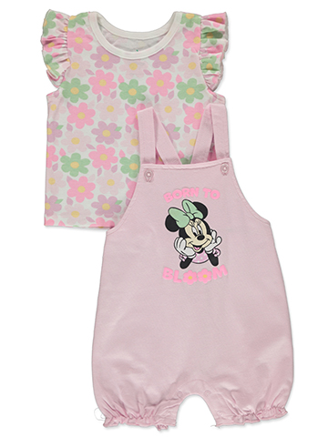 Disney Minnie Mouse Baby Girls' 2-Piece Shortalls Set Outfit - CookiesKids.com
