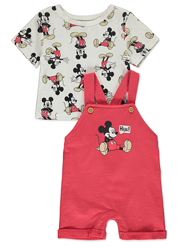 Disney Mickey Mouse Baby Boys' 2-Piece Shortalls Set Outfit - CookiesKids.com