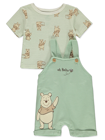 Disney Winnie The Pooh Baby Boys' 2-Piece Shortalls Set Outfit - CookiesKids.com