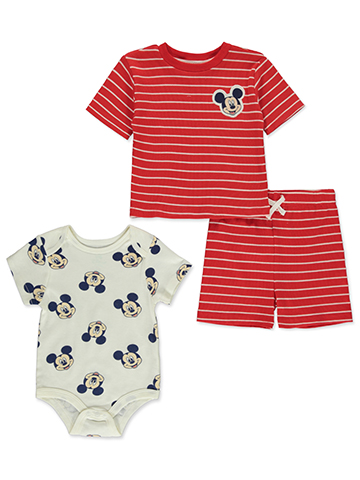 Disney Mickey Mouse Baby Boys' 3-Piece Shorts Set Outfit - CookiesKids.com