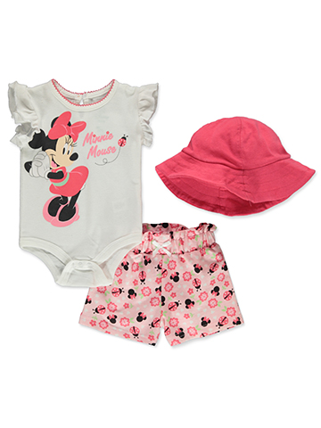 Disney Minnie Mouse Baby Girls' 3-Piece Shorts Set Outfit - CookiesKids.com