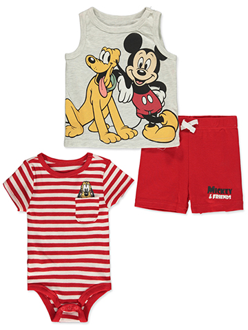 Disney Mickey Mouse Baby Boys' 3-Piece Shorts Set Outfit - CookiesKids.com