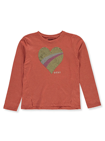 DKNY Girls’ Sequin Heart L/S Top - CookiesKids.com