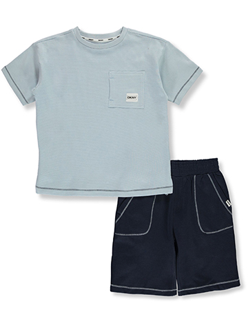 DKNY Boys' 2-Piece Knit Shorts Set Outfit - CookiesKids.com
