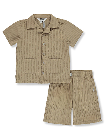 DKNY Boys' 2-Piece Cabana Shirt Shorts Set Outfit - CookiesKids.com