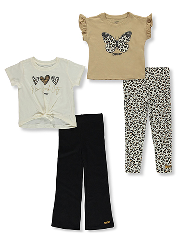 DKNY Girls' 4-Piece Pants Set Outfit - CookiesKids.com