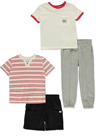 DKNY Boys' 4-Piece Mix Match Joggers Set Outfit - CookiesKids.com