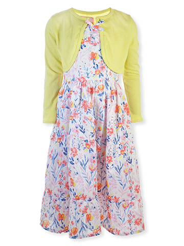 Freestyle Revolution Girls' 2-Piece Floral Cardigan Dress Set Outfit - CookiesKids.com