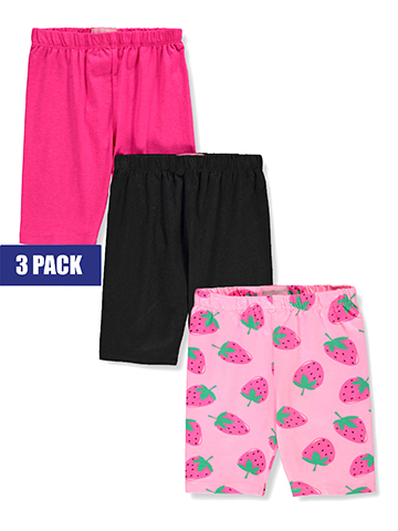 Freestyle Revolution Girls' 3-Pack Strawberry Bike Shorts - CookiesKids.com