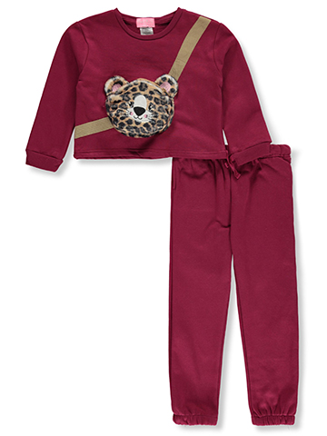 Freestyle Revolution Baby Girls' 2-Piece Tiger Fleece Joggers Set Outfit - CookiesKids.com