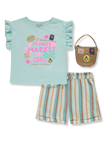 Girls First Girls' 3-Piece Shorts Handbag Set Outfit - CookiesKids.com
