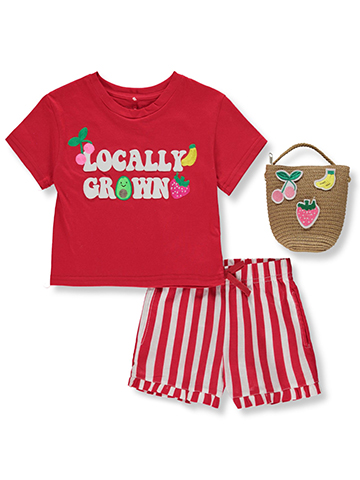 Girls First Girls' 3-Piece Shorts Handbag Set Outfit - CookiesKids.com