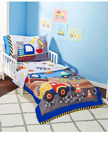 Everyday Kids Boys' Construction 4-Piece Bedding Set - CookiesKids.com