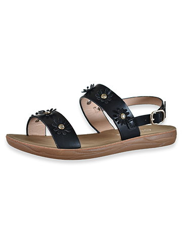 Eddie Marc Girls' Flower Double Strap Sandals - CookiesKids.com