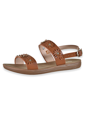 Eddie Marc Girls' Flower Double Strap Sandals - CookiesKids.com